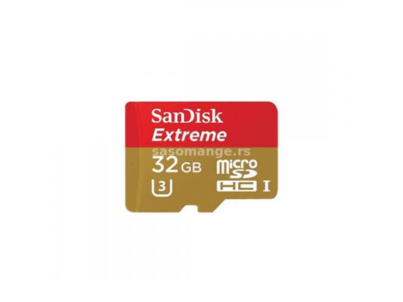 Memorijska kartica SanDisk SDHC 32GB Extreme micro 100MB/s V30 UHS-I U3 plus SD adapterom