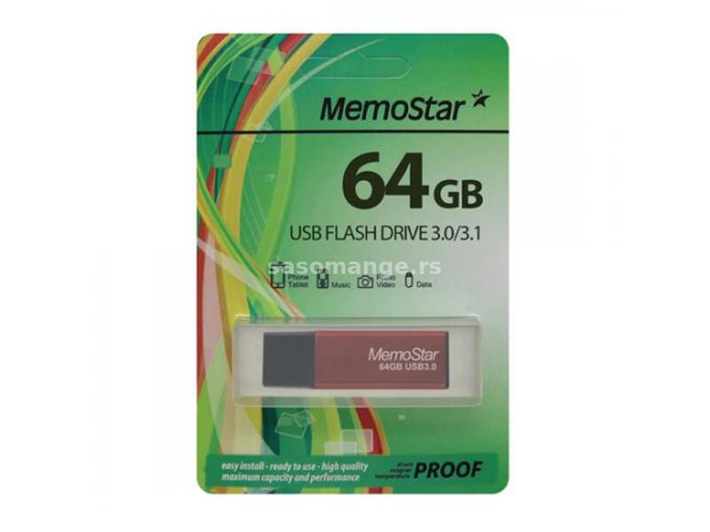 USB Flash memorija MemoStar 64GB SLIM 3 0 crvena