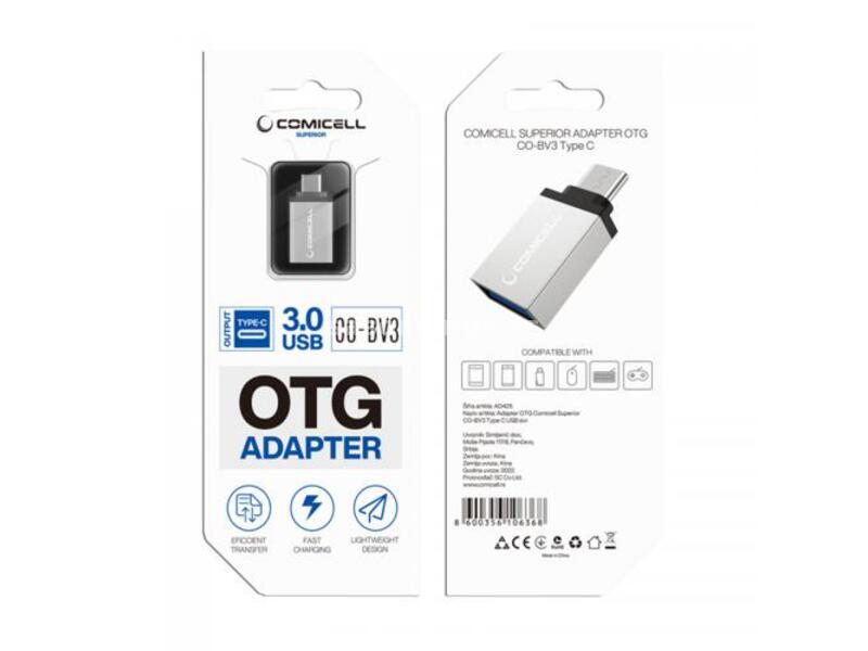 Adapter OTG Comicell Superior CO-BV3 Type C USB sivi