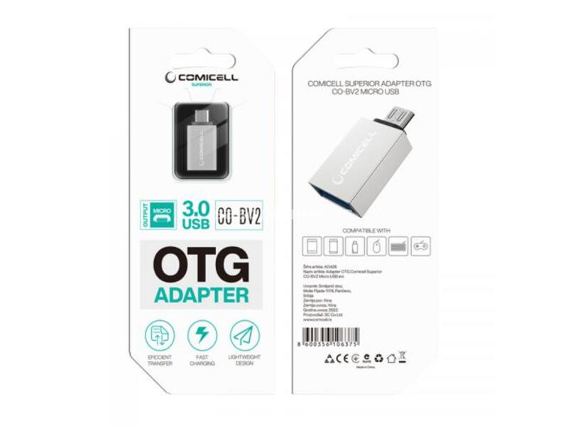 Adapter OTG Comicell Superior CO-BV2 Micro USB sivi