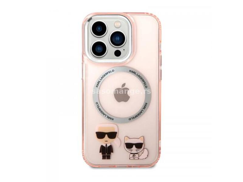 Futrola Karl Lagerfeld Magsafe With Ring za Iphone 14 Pro Max pink Full ORG (KLHMP14XHKCP)