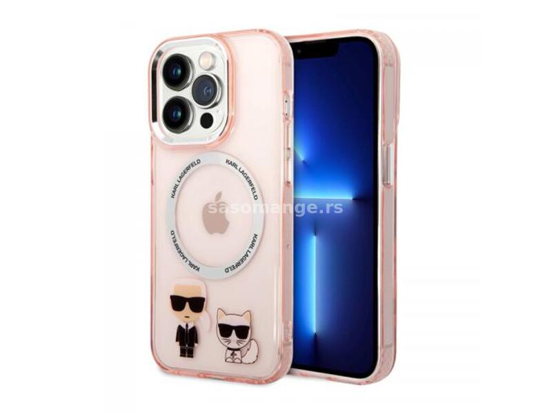 Futrola Karl Lagerfeld Magsafe With Ring za Iphone 14 Pro Max pink Full ORG (KLHMP14XHKCP)
