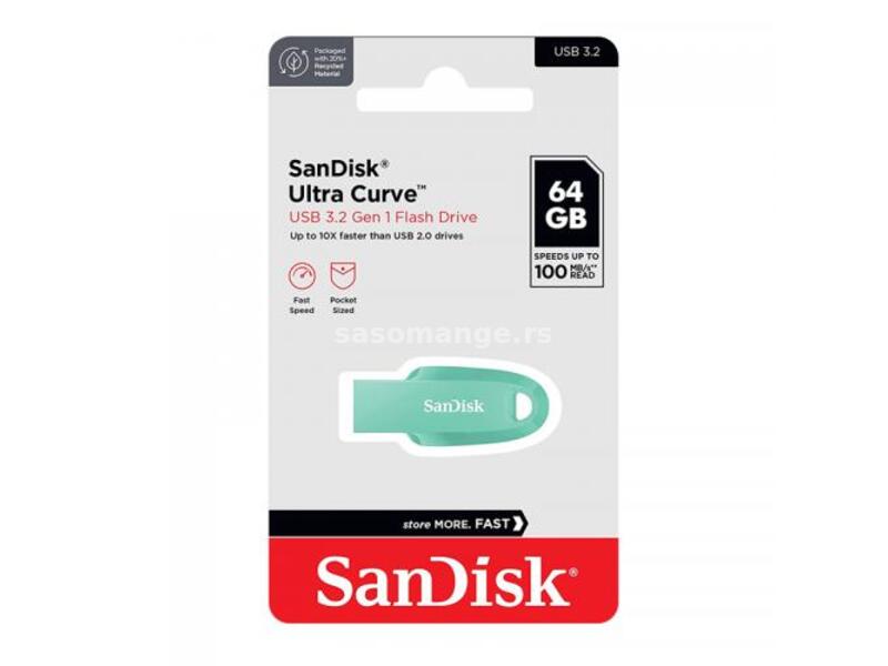 USB flash memorija SanDisk Ultra Curve USB 3 2 64GB Green (SDCZ550-064G-G46G)