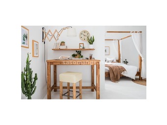 Delia barska stolica, akacija masiv/vešt,koža, 35x67x34 cm,B