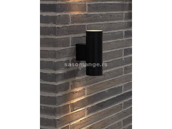 Nordlux Tin spoljašnja zidna lampa, aluminijum, crna, 2xGU10