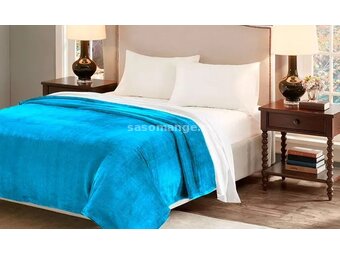 Meki prekrivač za krevet, svetlo plava, 220x240 cm