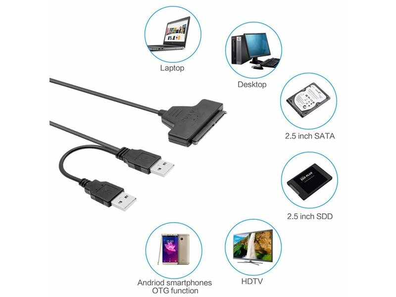USB 2.0 to SATA 22Pin 7+15 Pin Adapter za hard disk Novo
