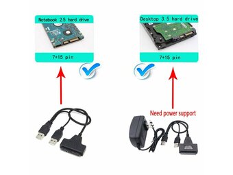 USB 2.0 to SATA 22Pin 7+15 Pin Adapter za hard disk Novo