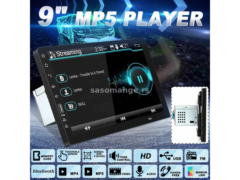 Multimedia ulaz 1din 9inca Ekran Mp5 player