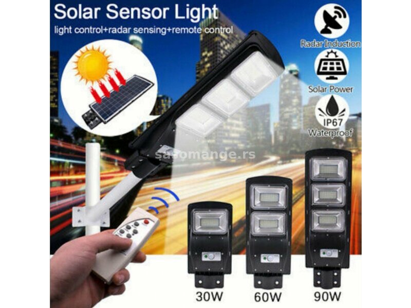 Solarni LED reflektor ulicni 30w, 60w, 90w