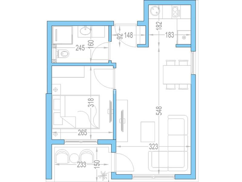 Central Residence, Apartman, 37,01m2 - jug