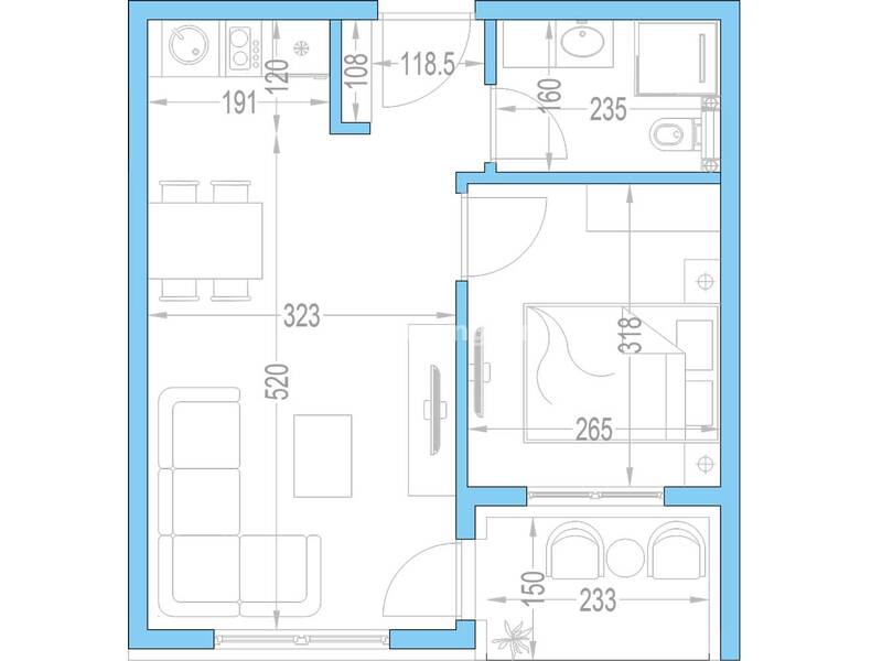 Centar Residence, Apartman, 35,19m2