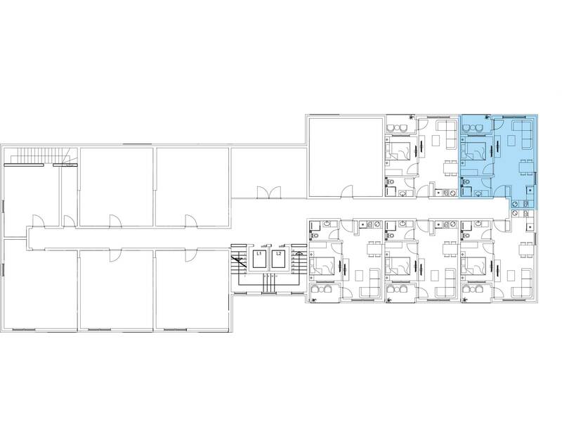 Central Residence, Apartman, 37,01m2 - sever