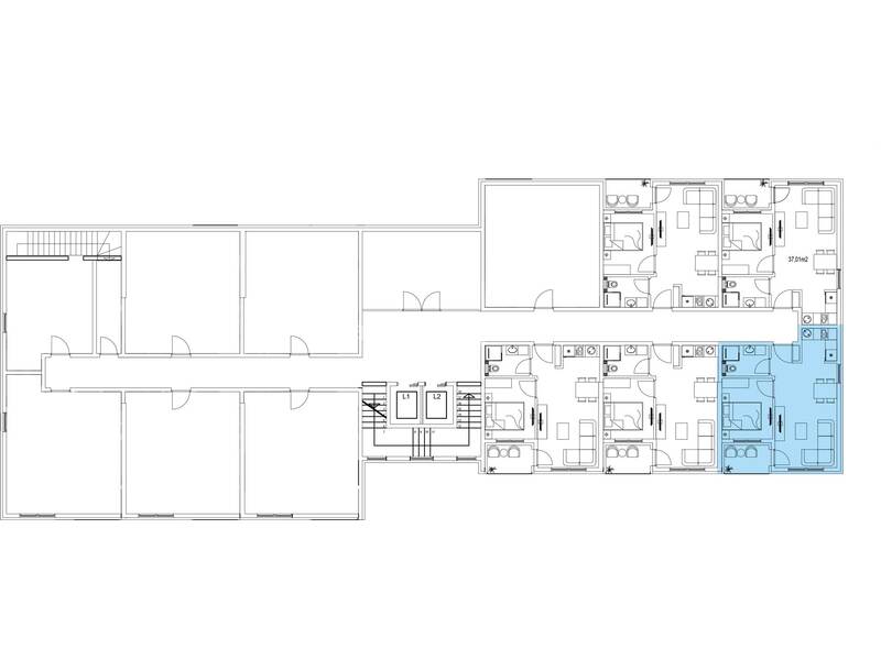 Central Residence, Apartman, 37,01m2 - jug