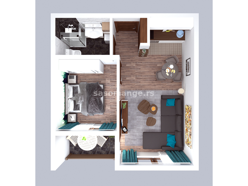 Centar Residence, Apartman, 35,29m2