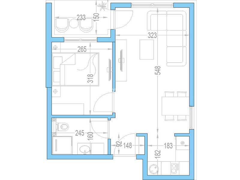 Central Residence, Apartman, 37,01m2 - sever