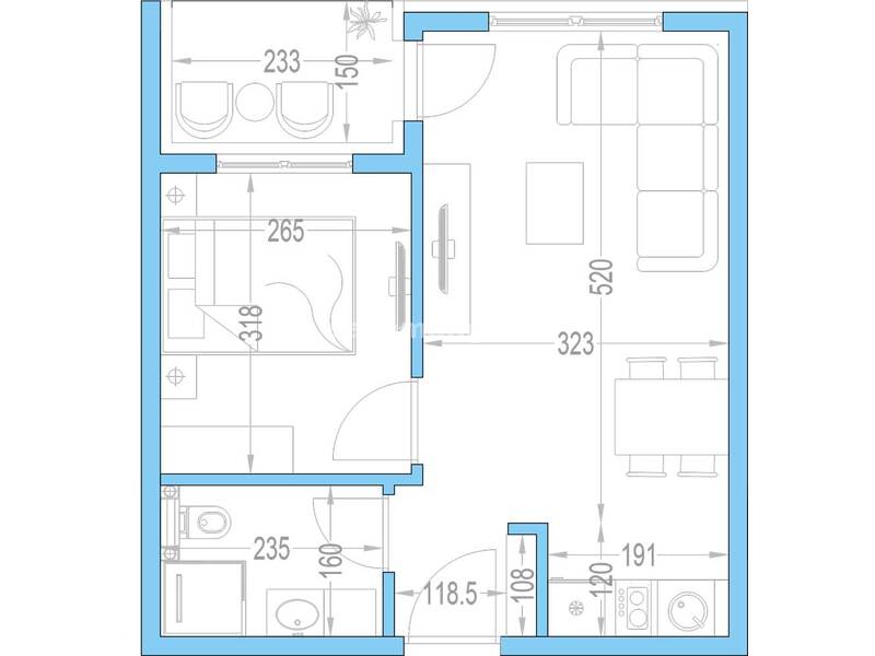 Central Residence, Apartman, 35,24m2