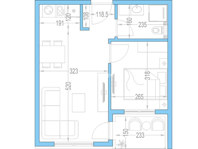 Centar Residence, Apartman, 35,29m2