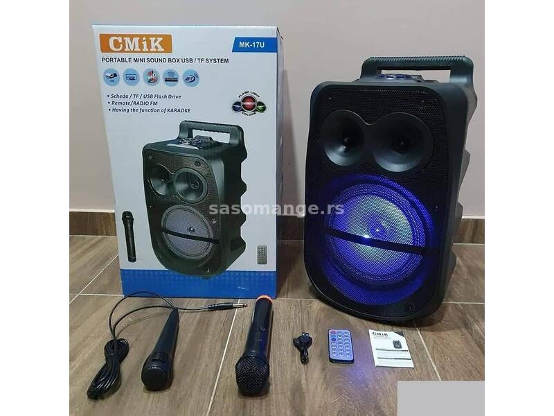Veliki Bluetooth Zvucnik marke Cmik sa bežičnim mikrofonom- Bluetooth zvucnik CMIK- sa bezicnim m...