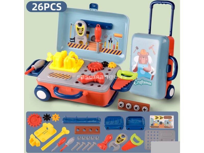 Alat u koferu za decu 26 delova - Igračka set alata - alat u koferu - set 26 delova - igračka alat