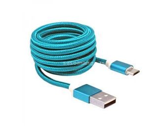 S-BOX plavi kabl za punjač USB A (muški) na micro USB (muški) 1.5m
