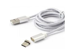 S-BOX TYPEC-MAG Magnetic kabl za punjač USB A (muški) na USB Type C (muški) 1m srebrni