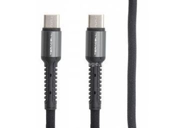 Teracell Evolution PD crni kabl za punjač USB C (muški) na USB C (muški) 1m