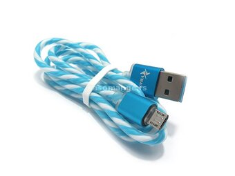 USB data kabal VBEST CA07 micro 1m plavo-beli