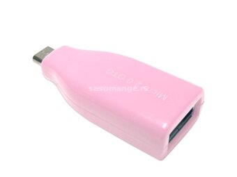 Adapter OTG micro USB Pink
