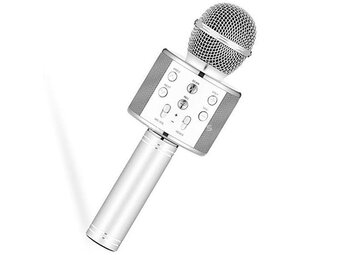 BEŽIČNI KARAOKE Mikrofon BT-USB-SD-Siva Ws-858