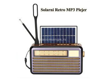 Prenosivi MP3 BT Plejer sa SOLARNIM Panelom u RETRO Stilu