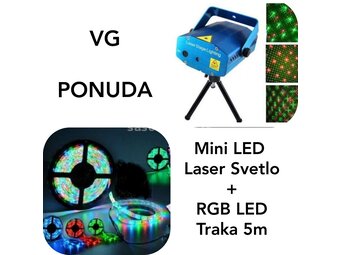 VG Ponuda: Mini LED LASER Svetlo + RGB LED Traka 5m