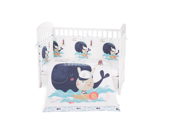 Kikka Boo Posteljina sa ogradicom za bebi krevetac 6 pcs 70x140cm Happy Sailor KKB60057