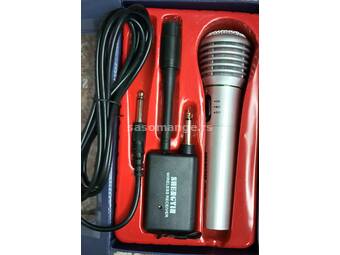 Mikrofon 2u1 sa kablom i bezicni wireless karaoke PROFI