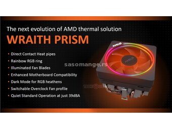 AMD Wraith PRISM RGB CPU cooler NOVO