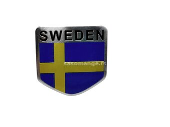 Sweden aluminijumski stiker plocica broj S1