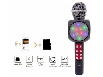 Karaoke led bežični mikrofon i zvučnik, 2600mAh [WS 1816]