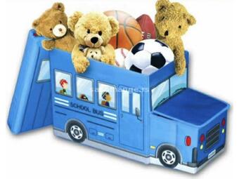 Kutija za igračke autobus tabure i kutija za igračke plavi