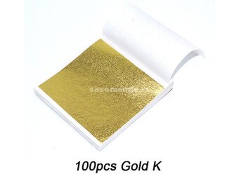 Zlatna K tip folija za dekoracije dekupaz i dr 100 listova