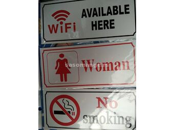 Wi Fi -WC - PUŠENJE- Samolepljivi INFO stiker- Javni prostor