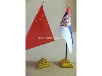 Zastava NR Kine - stona -20x14 cm, visina barjačića 32 cm