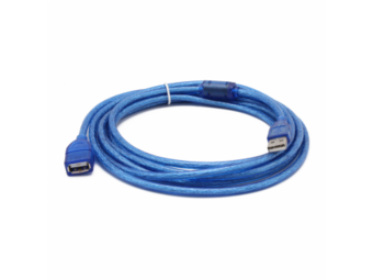 Kabl USB A/F transparent plavi 3m