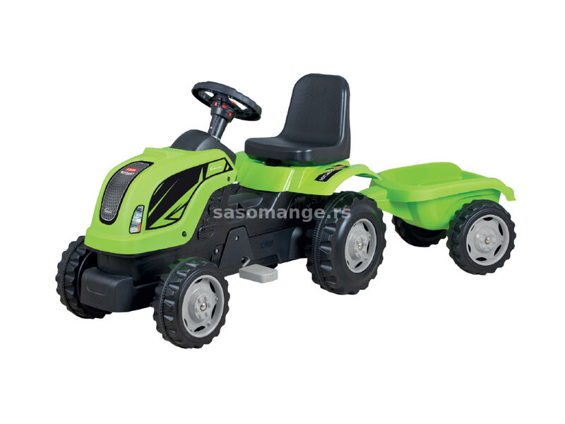 Micromax Globo traktor na pedale sa prikolicom zeleni (010114)