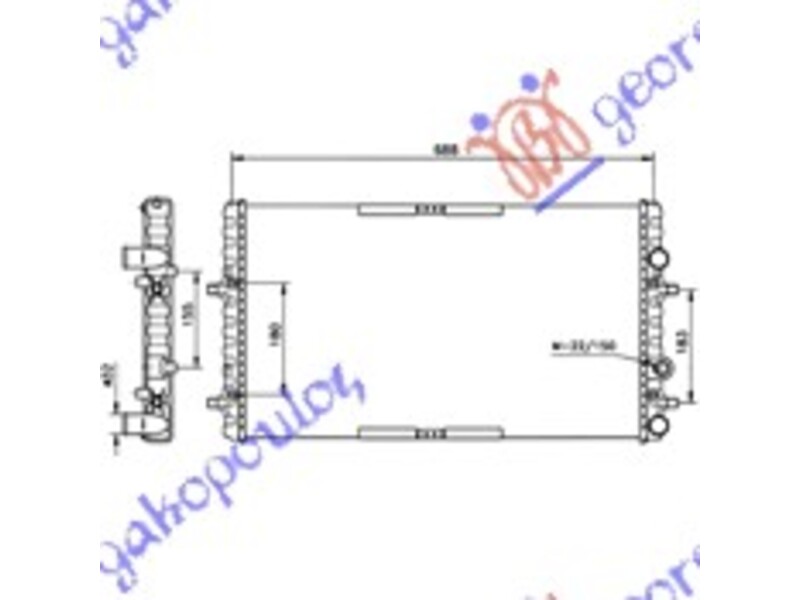 HLADNJAK MOTORA ZA SVE MODELE BENZIN/DIZEL (MAN/AUTO) (+/-AC) (65x38) SEAT CORDOBA 99-02