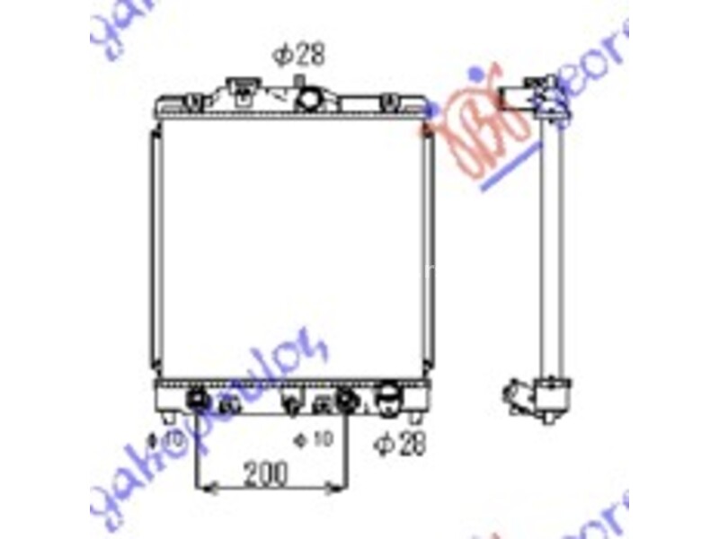 HLADNJAK MOTORA ZA SVE MODELE BENZIN (AUTO) (350x350x26) HONDA CIVIC SEDAN 99-00