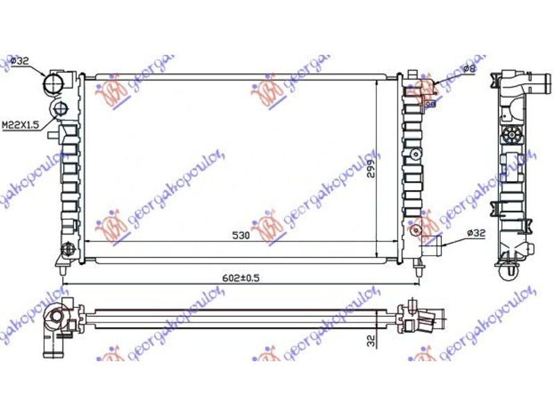 HLADNJAK MOTORA 1.5 DIZEL (53x29.7) CITROEN SAXO 99-04