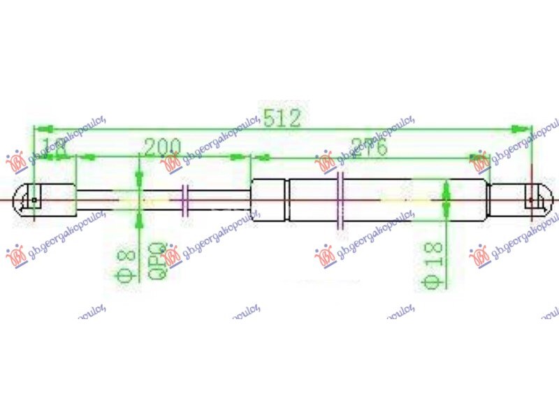 AMORTIZER GEPEK VRATA 5 VRATA (512L-450N) HYUNDAI ATOS PRIME 03-07