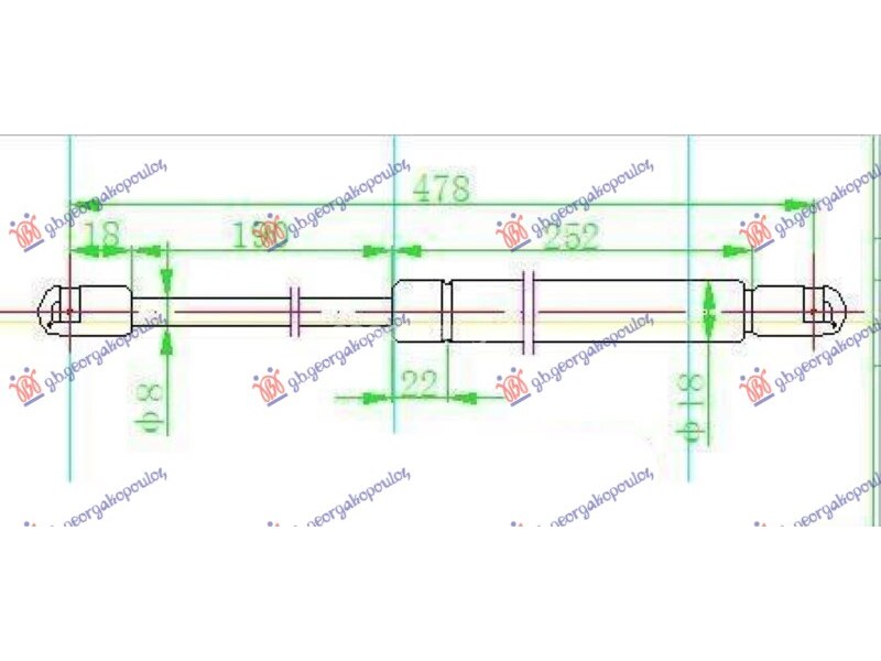 AMORTIZER GEPEK VRATA KARAVAN (479L-580N) MERCEDES E CLASS (W212) 13-16