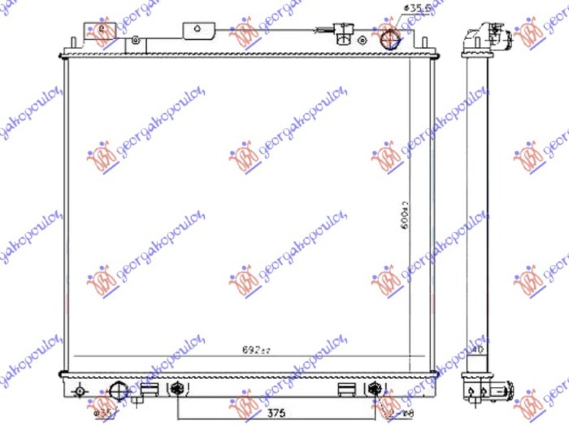 HLADNJAK MOTORA 3.0 dCi DIZEL (MAN/AUTO) (600x690x40) NISSAN PATHFINDER (R51) 06-13