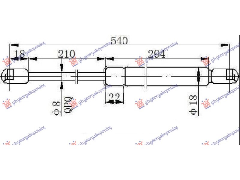 AMORTIZER GEPEK VRATA 3 VRATA (540L-400N) HYUNDAI ACCENT SDN 06-11